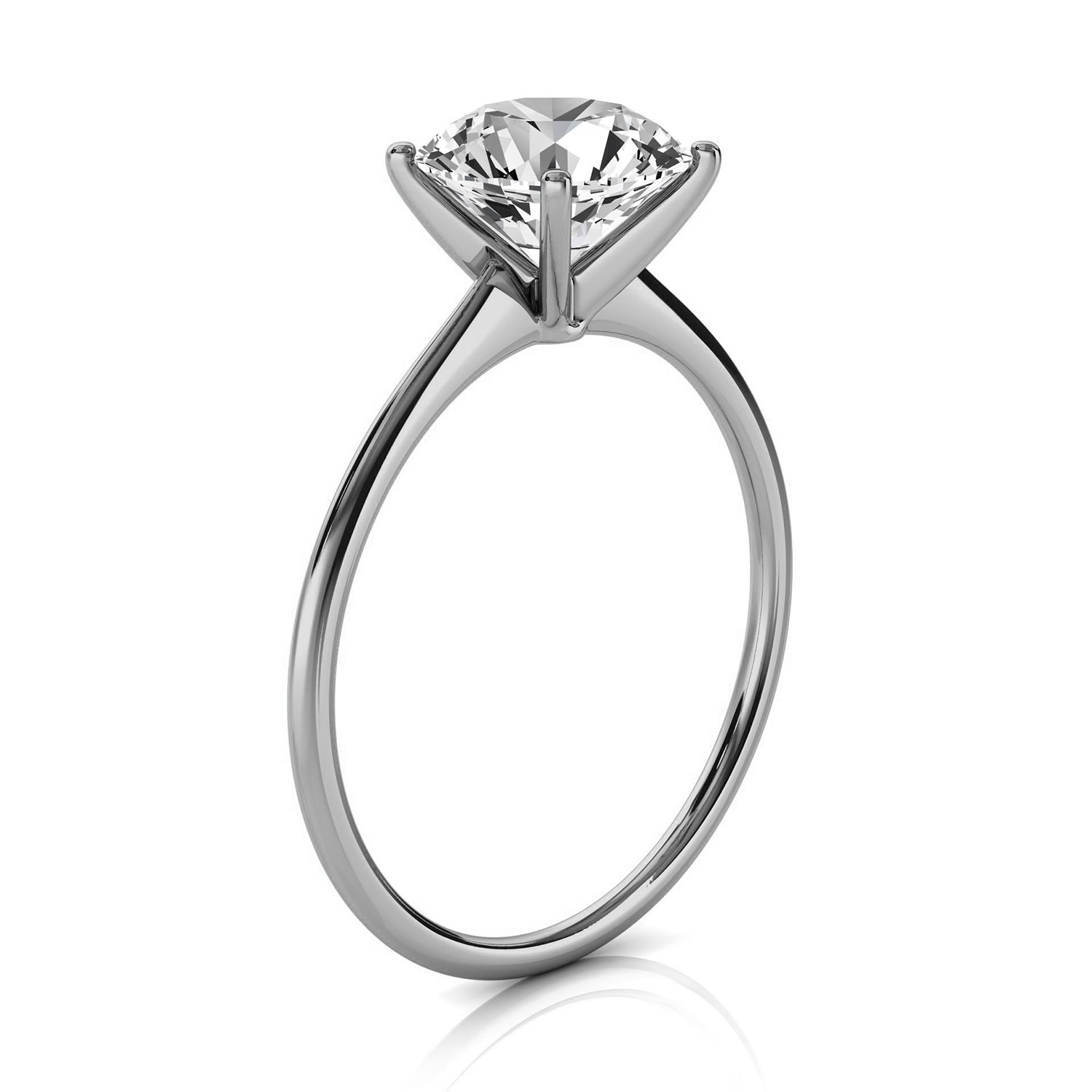 14K White Gold Reli Minimalist 1MM Solitaire Ring 